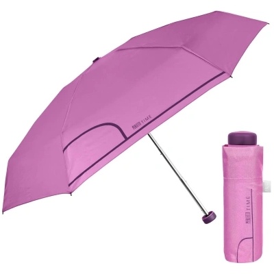 Дамски мини сгъваем неавтоматичен чадър Perletti Time 26356, Пастелнорозов