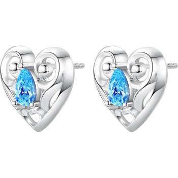 DELIS Сребърни обеци, jw590, дизайн на сърце, родиево покритие (jw590)