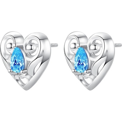 DELIS Сребърни обеци, jw590, дизайн на сърце, родиево покритие (jw590)