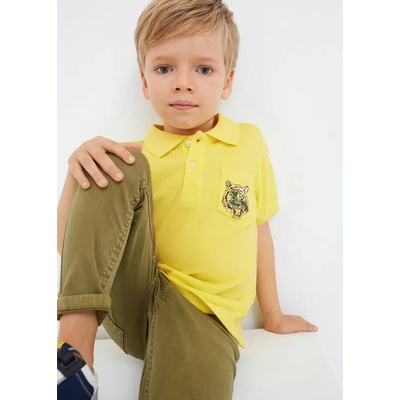 MAYORAL Поло тениска с къс ръкав с тигър за момче Майорал в жълто