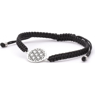 Beneto Exclusive Stylový černý šňůrkový náramek Mandala AGB564