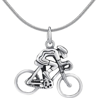 SILVEGO Strieborný prívesok cyklista PRMP14191