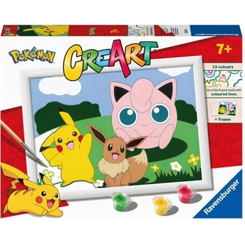 Ravensburger Pokémon Zuty malování podle čísel Pikachu Eevee a Jigglypuff