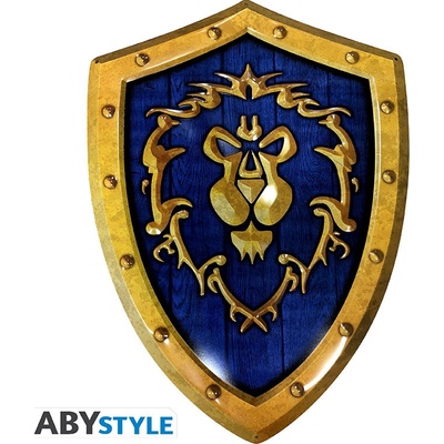 WORLD OF WARCRAFT - kovový štít, erb na stenu "Alliance" - 26 x 35 cm, ABYPLA035