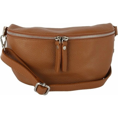 Cognac talianska kožená belt bag kabelka Tinka