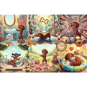 Trefl - Puzzle A Dachshund's Long Day - 100 piese