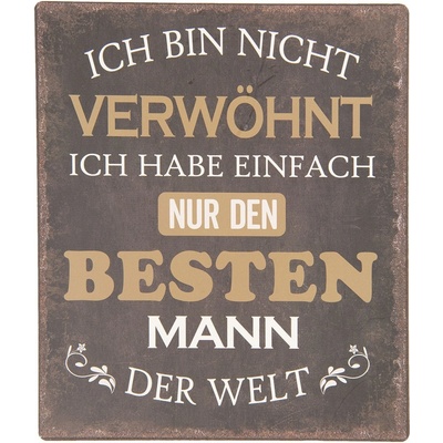 Nástěnná kovová cedule Besten Mann - 13*15 cm - Clayre & Eef