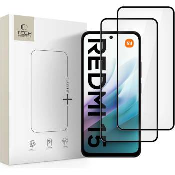 Tech-Protect 2 x Стъклен протектор за дисплей на Xiaomi Redmi 15 4G / 5G от Tech-Protect Glass Fit+ - Black (5906302332113)