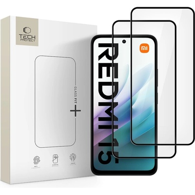 Tech-Protect 2 x Стъклен протектор за дисплей на Xiaomi Redmi 15 4G / 5G от Tech-Protect Glass Fit+ - Black (5906302332113)