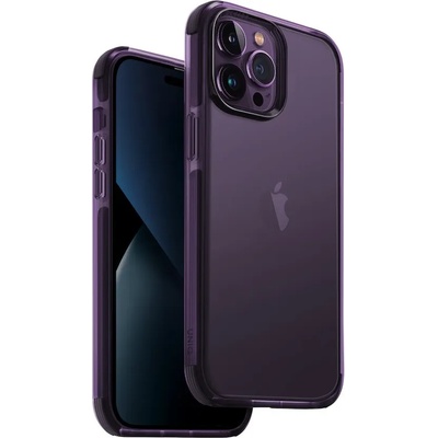 Uniq Combat Case - хибриден удароустойчив кейс за iPhone 14 Pro Max (лилав-прозрачен)
