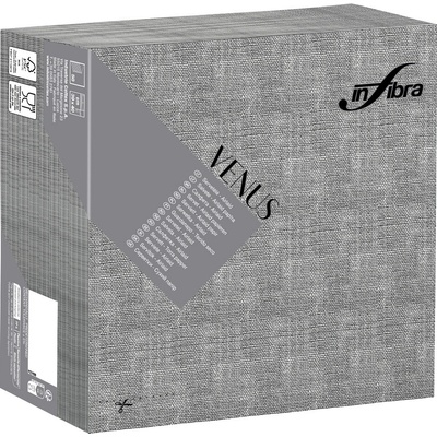 Infibra Ubrousky Venus Airlaid 40x40cm textilní BIO vzor černošedá 50ks