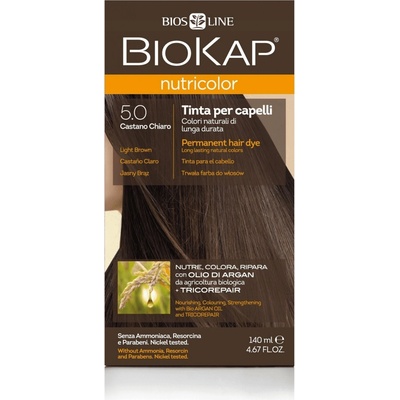 Biokap NutriColor Delicato barva na vlasy 5.0 kaštanová přírodní světlá 140 ml
