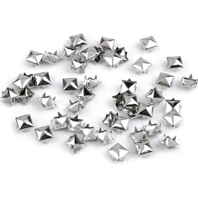 Cvočky na oblečení z nerezové oceli 7x7 mm pyramida Varianta: 1 barva nikl, Balení: 50 ks