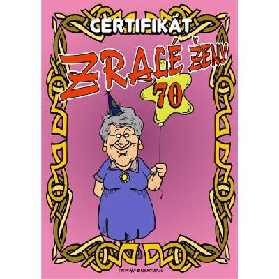 Certifikát zralé ženy 70
