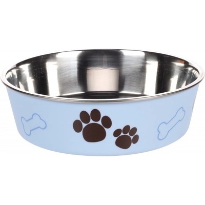 Flamingo Feeding and drinking bowl Kena Round Light blue Silver - иноксова купа за вода или храна - СИНЯ, размер Ø17 см / 800 мл, Белгия - 1030935