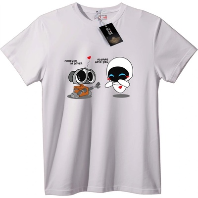 NOONEBRAND Тениска Любов Робот и Извънземен - 5XL, Black