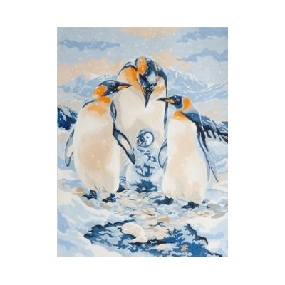 Malování podle čísel formát A4 Rodina tučňáků