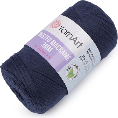 Prima-obchod Pletací příze Twisted Macrame 250 g rozčesávací, barva 15 (784) modrá tmavá