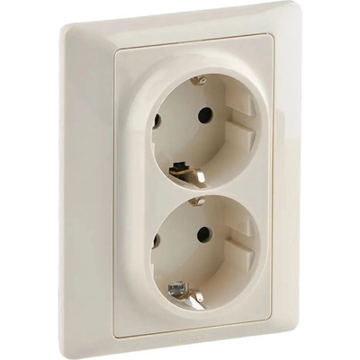 Legrand КОНТАКТ ДВОЕН С РАМКА КРЕМ legrand valena life (3414970472380)