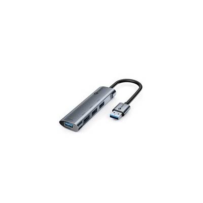 C-TECH UHB-U3-AL, USB Hub, 4x USB 3.2 Gen 1, hliníkové tělo