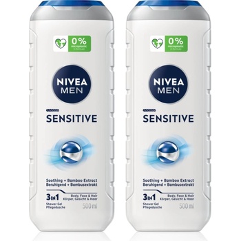 Nivea MEN Sensitive душ гел за тяло и коса изгодна опаковка