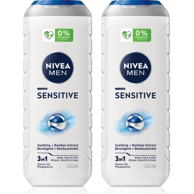 Nivea MEN Sensitive душ гел за тяло и коса изгодна опаковка