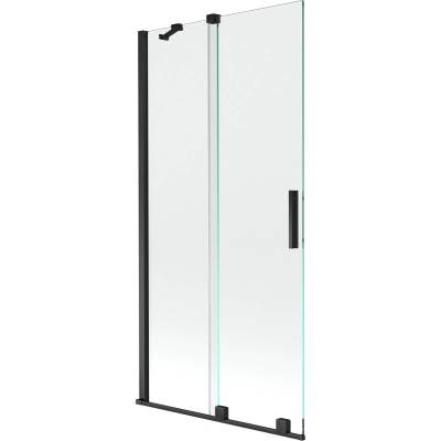 Mexen Velar параван за вана с 2 крила, плъзгащ се, 90 x 150 см, прозрачен, черен (896-090-000-01-70)