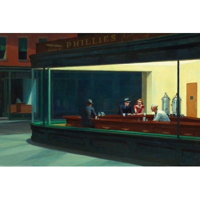 Plagát, Obraz - Edward Hopper - Nighthawks, 120 × 80 cm