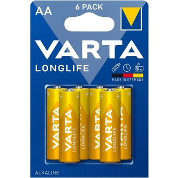 VARTA Батерии алкални Varta Longlife, AA, LR6, 1.5V, 6бр. в опаковка