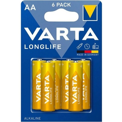 VARTA Батерии алкални Varta Longlife, AA, LR6, 1.5V, 6бр. в опаковка