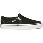 Vans Дамски маратонки Vans Asher Slip On Canvas Trainers Womens - Black/White