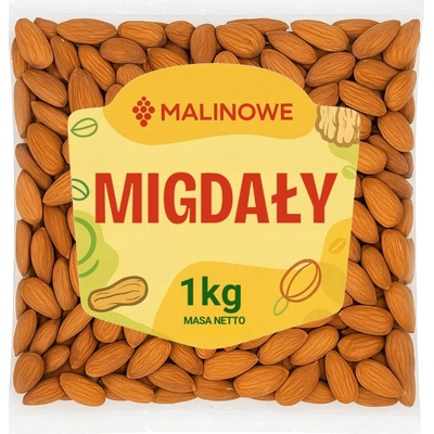 Kalifornské mandle Malinowe celé orechy 1000 g