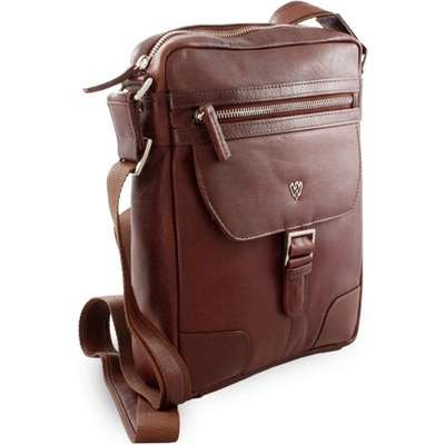 Arwel pánský kožený zipový crossbag 6 Česká výroba hnědá