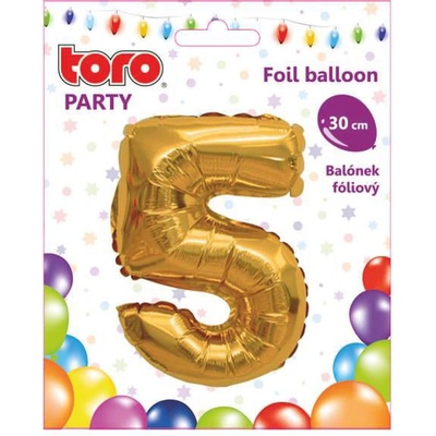 Balónek ČÍSLICE 5 MATNĚ ZLATÁ 30 cm