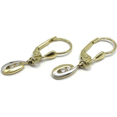 Jan Kos jewellery zlaté náušnice s bílým kamenem 59631769