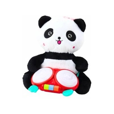 LEAN Toys Plush Panda With Drums Mascot Cuddly Toy Lights Sounds