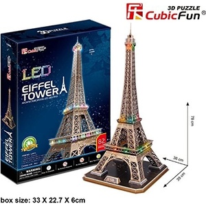 CubicFun Cubic Fun - Пъзел 3D Eiffel Tower 84ч. LED светлини