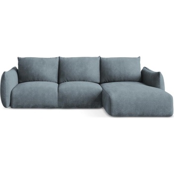 makamii Син шенилов сгъваем ъглов диван (десен ъгъл) Leila - Makamii (LEILA_RCF_61_P1_C4)
