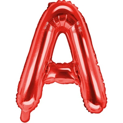 PartyDeco Fóliový balón Mini Písmeno A 35 cm červený