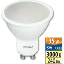 McLED LED žárovka 3W 240lm 3000K Teplá bílá 100° GU10