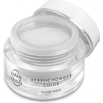 NANI akrylový pudr Glitter White 3,5 g – Zboží Dáma