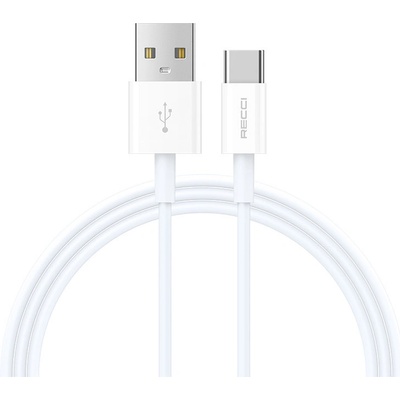 Recci RS06C Nabíjecí a datový USB-A s konektorem USB-C,1M, bílý