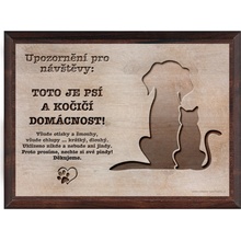 Sport hobby Vtipná cedulka Pes a kočka/MDF6001 20 x 15 cm