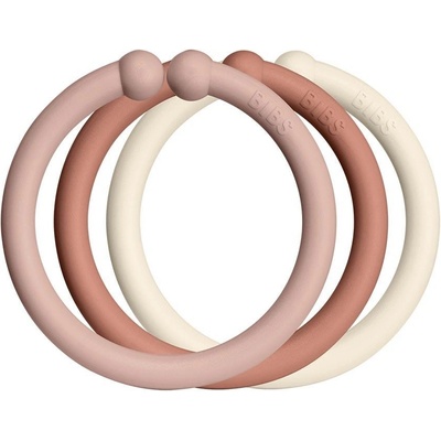 Bibs Loops Kroužky 12 ks Blush woodchuck ivory