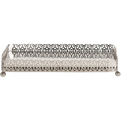 Stříbrný kovový obdélníkový tácek Silver – 20x10x3 cm