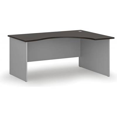 PRIMO Ergonomický kancelársky pracovný stôl GRAY, 1600 x 1200 mm, pravý, sivá/wenge