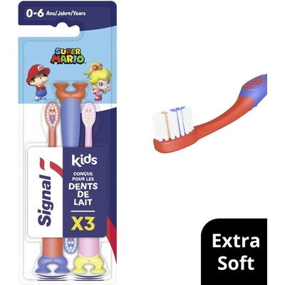 Signal Kids Super Mario Extra Soft Toothbrush 3 ks