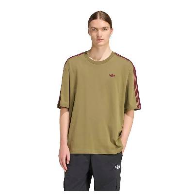 Тениска Adidas Originals Adicolor 3 Stripes Oversized short sleeve T-shirt - Green (Focus Olive / Maroon)