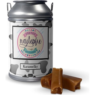 Sablio Karamelky v plechovej dóze Všechno nejlepší k narozeninám 250 g