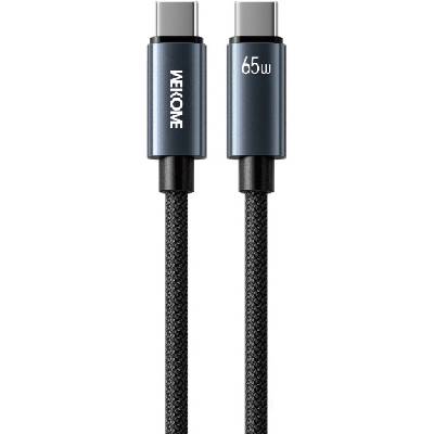 WDC-64 оплетен кабел за зареждане и данни - USB-C към USB-C - 1, 2 m - черен (91790)